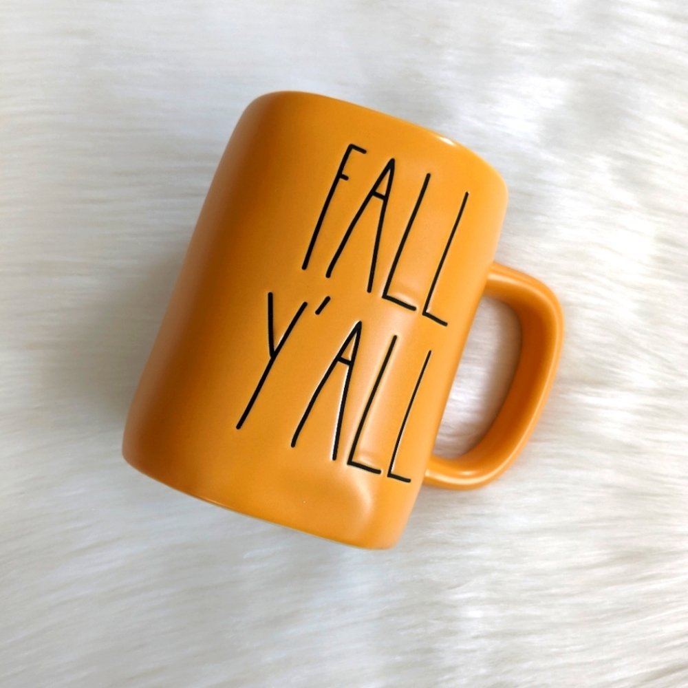 🍁 NWOT Rae Dunn "Fall Y'all" Pumpkin Orange Mug, 16 oz.